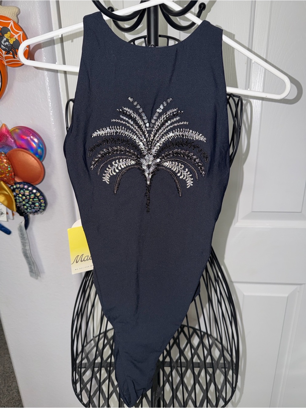 NWT Maaji Black Embellished Sleeveless Women’s Body Suit Size S